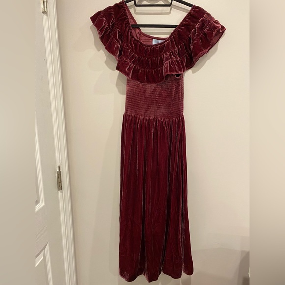 *BRAND NEW* Hill House Akilah Nap Dress Burgundy Velvet NWT - Picture 4 of 6